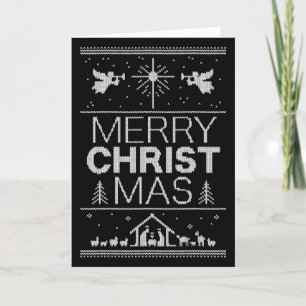 Cartão De Festividades Cristão Religioso de Feliz Natal