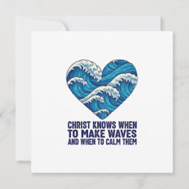 Cartão De Festividades Cristo azul oceânico e design de ondas