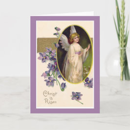 Cartão De Festividades Cristo é a Vintage do Risen Angel Violets