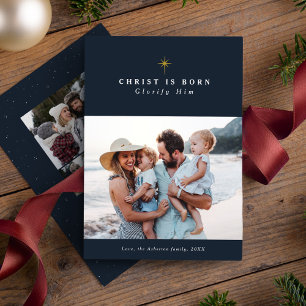 Cartão De Festividades Cristo é colagem religiosa de Natal Nascer