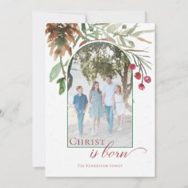 Cartão De Festividades Cristo é Nascer Foto religiosa de Natal Snowy