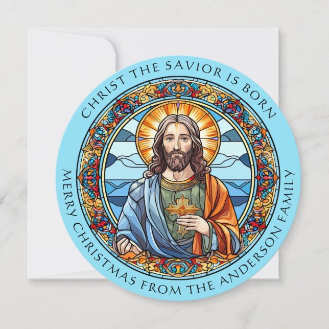 Cartão De Festividades Cristo é Natal religioso Nascer (Frente)