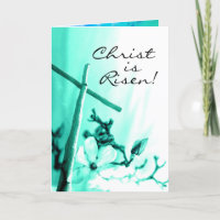Cristo é Risen Paschal Saudação Cruz e Flores