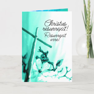 Cartão De Festividades Cristo em Latim é Risen Paschal Saudação