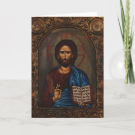 Cartão De Festividades CRISTO grego do ÍCONE