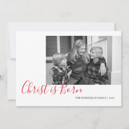 Cartão De Festividades Cristo manuscrito é Nascer Foto Natal