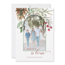 Cristo Nasceu Foto de Natal Religioso com Neve