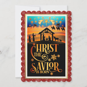 Cartão De Festividades Cristo O Salvador Nasceu" Natal Nascimento