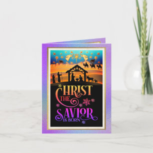 Cartão De Festividades "Cristo O Salvador Nasceu" Natal Natividade