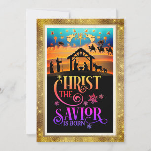 Cartão De Festividades "Cristo O Salvador Nasceu" Natal Natividade