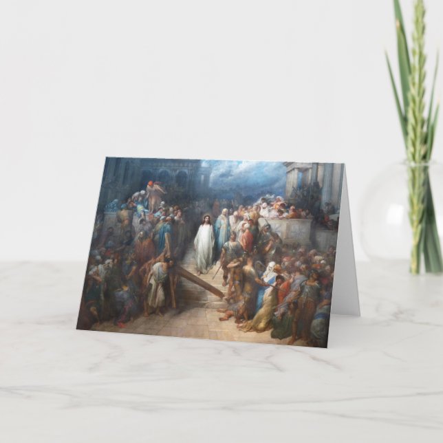 Cartão De Festividades Cristo Saindo do Praetorium (Frente)