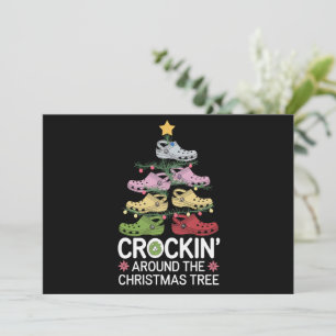 Cartão De Festividades Crockin' Around A Árvore De Natal