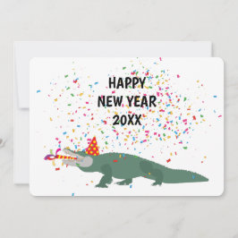 Cartão De Festividades Crocodilo de Alligador - Feliz ano novo de Animais