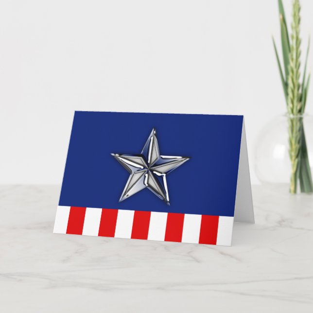 Cartão De Festividades Cromo Grande Como Estrela Prateada em Cores Festiv (Frente)