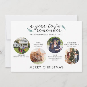 Cartão De Festividades Cronograma de fotos da família Feliz Natal