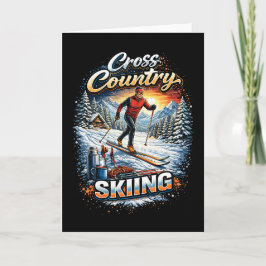 Cartão De Festividades Cross Country Skiing