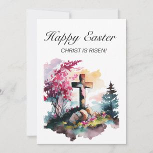 Cartão De Festividades Cruz Cristã Cristo Ressuscitou Feliz Páscoa