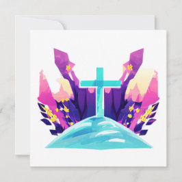 Cartão De Festividades Cruz de Páscoa Cristã