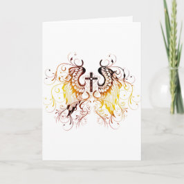 Cartão De Festividades Cruz e asas