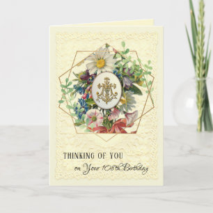 Cartão De Festividades Cruz Mariana Virgem Religiosa Floral Aniversário H