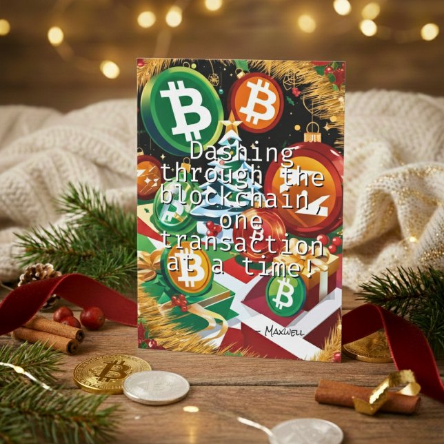 Cartão De Festividades Crypto Cheer Celebrando a Estação de Férias (Holiday Card)