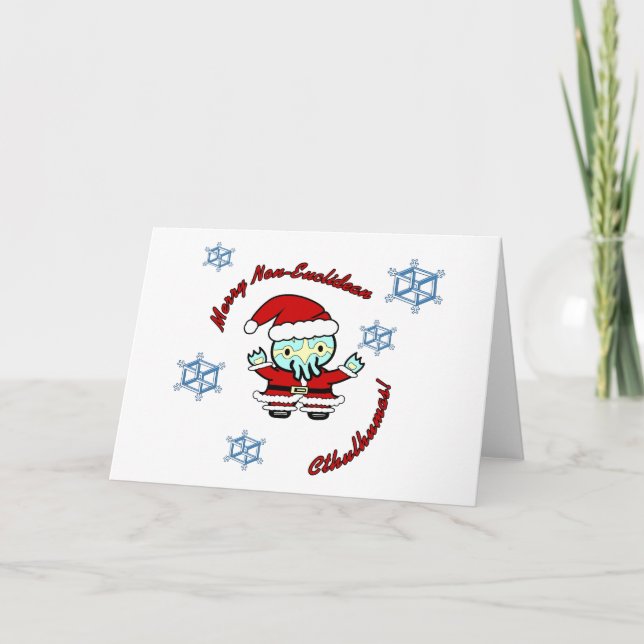 Cartão De Festividades Cthulhumas Não-Euclidiano alegre (Frente)