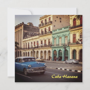 Cartão De Festividades Cuba Havana Vintage Carro Clássico
