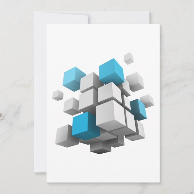 Cartão De Festividades Cubos 3D de SlipperyJoe caindo arranjos cativantes (Frente)