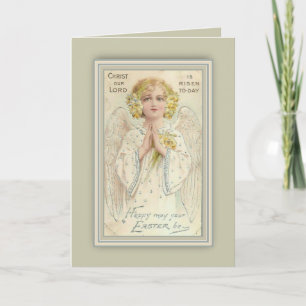 Cartão De Festividades Cumprimento da páscoa do anjo do vintage