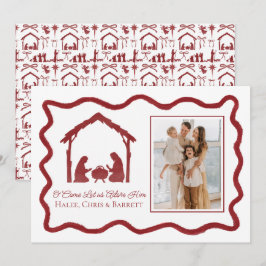 Cartão De Festividades Cumprimento de Natal da Natividade, Foto de Famíli