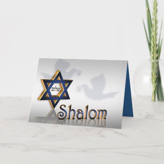 Cartão De Festividades Cumprimento de Shalom Hanukkah (Frente)