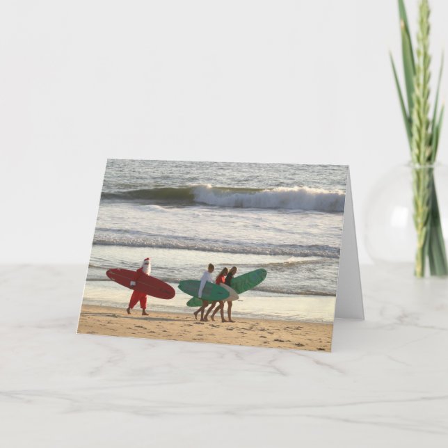 Cartão De Festividades Cumprimento dentro do papai noel e das meninas do (Frente)