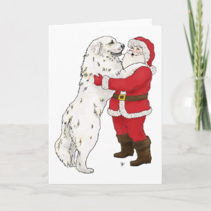 Cartão De Festividades Cumprimento do Natal de grandes Pyrenees