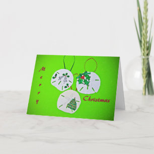 Cartão De Festividades Cumprimento do Natal do dólar de areia
