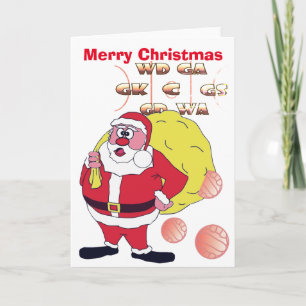 Cartão De Festividades Cumprimento engraçado do Natal do Netball do papa