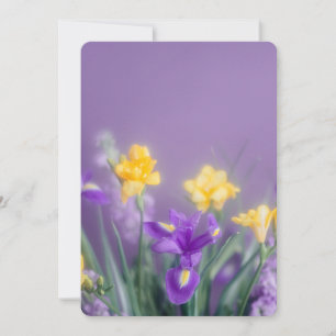 Cartão De Festividades Cumprimento Floral de Primavera, estética pastel