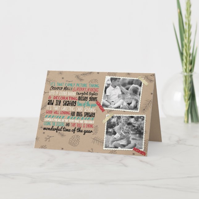 Cartão De Festividades Cumprimento maravilhoso da foto do caos dois do (Frente)