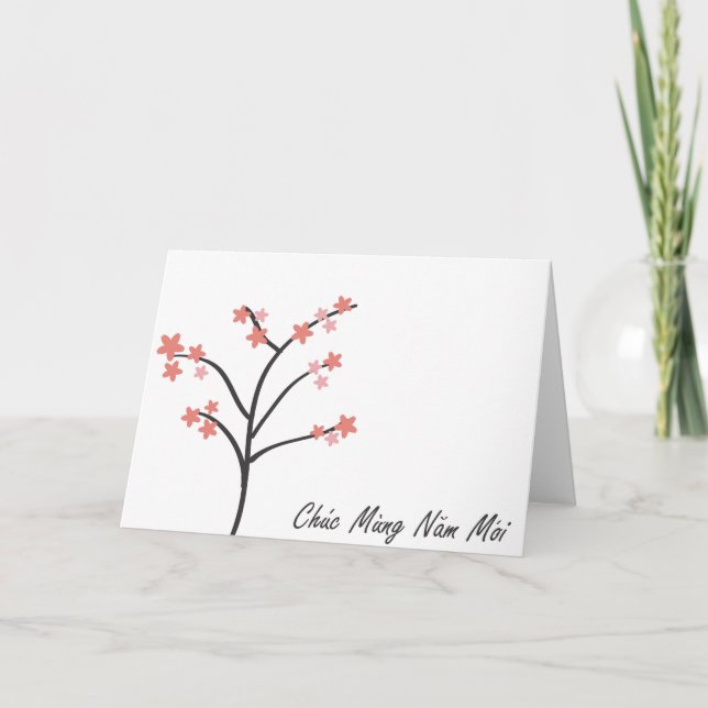 Cartão De Festividades Cumprimento vietnamiano do ano novo (Frente)