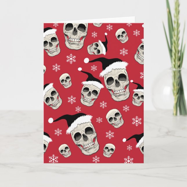 Cartão De Festividades Cumprimentos de Skelly do papai noel (Frente)
