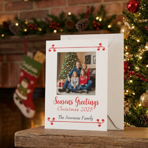 Cartão De Festividades Cumprimentos de Temporada de Foto Personalizar