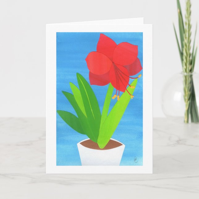 Cartão De Festividades Cumprimentos do Amaryllis (Frente)