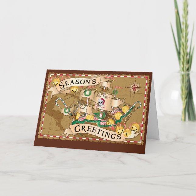 Cartão De Festividades Cumprimentos do pirata (Frente)