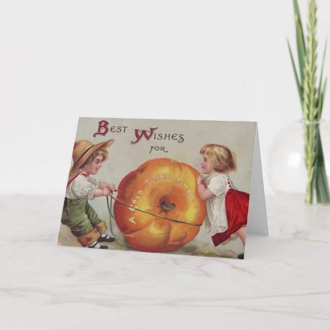 Cartão De Festividades Cumprimentos para uma boa acção de graças (Frente)