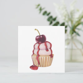 Cartão De Festividades Cupcake de Cherry