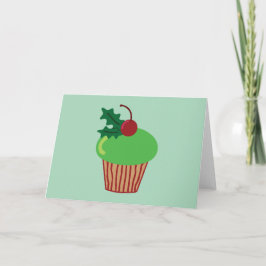 Cartão De Festividades Cupcake do Natal
