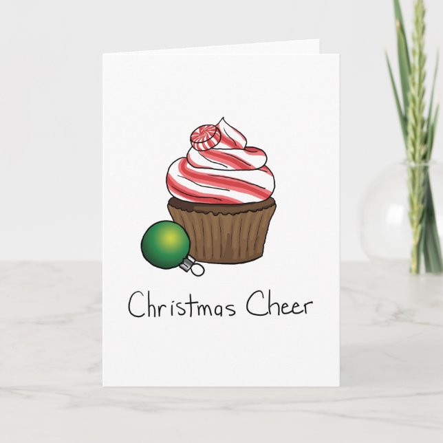 Cartão De Festividades Cupcake do Natal (Frente)