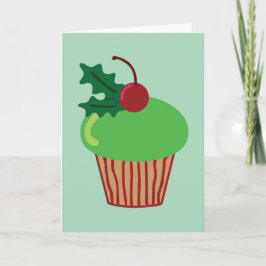 Cartão De Festividades Cupcake do Natal