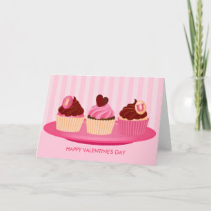 Cartão De Festividades Cupcakes cor-de-rosa