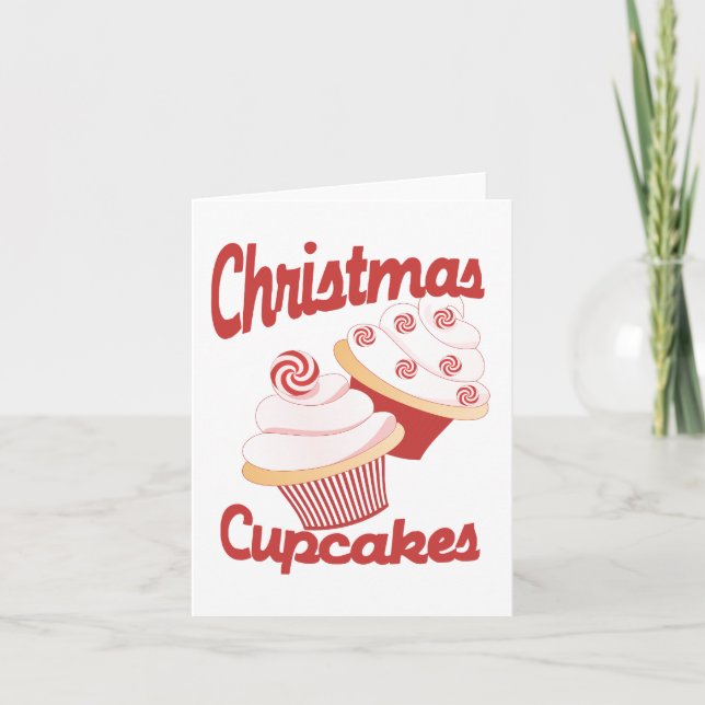 Cartão De Festividades Cupcakes de Natal (Frente)