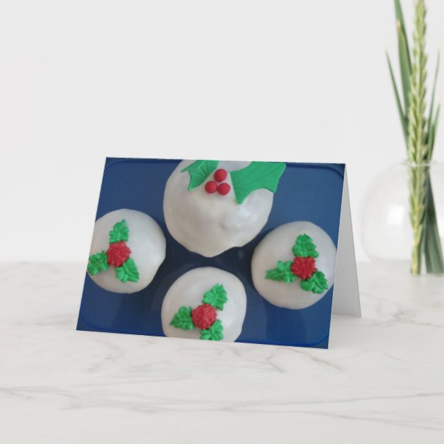 Cartão De Festividades Cupcakes de Natal (Frente)